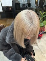 チル 福井駅前店(Chill)&nbsp;福井ボブブリーチハイトーン艶髪髪質改善艶髪艶カラー