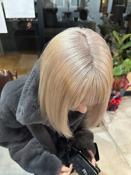 チル 福井駅前店(Chill) 福井ボブブリーチハイトーン艶髪髪質改善艶髪艶カラー