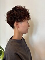 ホワイトストーン WHITE STONE アプリコットオレンジ無造作カールのショートパーマ