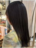 87. 暗髪ストレート/髪質改善トリートメント/グレージュ