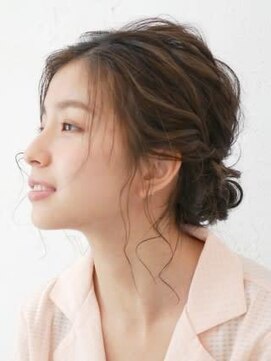 三軒茶屋_レディース_ヘアセット_ヘアアレンジ_お団子_ブラウン