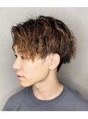 ツイストスパイラルパーマセンターパート