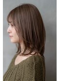 大人かわいい前髪セシルカットココアブラウンフリンジウェーブ