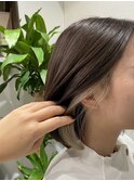 ホワイトベージュ インナーカラー*丸みボブ*結べるボブ