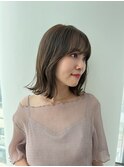 8トーン / オリーブベージュ /切りっぱなしロブ
