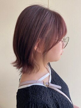 カシェ リタ ヘアー(CACHE'&RITA HAIR) チェリーピンク○顔まわりカット○イヤリングカラー○ベージュ