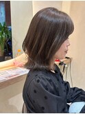 ブラウンカラーミルクティーベージュブリーチなしダブルカラー