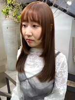 セル(CELL)&nbsp;ブリーチなしオレンジベージュ　姫カットレイヤー　ロング