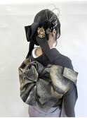 2025成人式/卒業式/ヘアセット/振袖/金箔/ヘアメイク