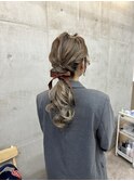 ヘアセット/ローポニーテール/パーティーヘア/小顔/学割