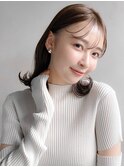 大人可愛いナチュラルカールセミディ外ハネボブ艶感美髪前髪