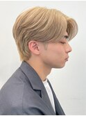 メンズハイトーンミルクティーピンクベージュカラーダブルカラー