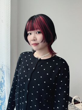 ギグスダブル 栄店(gigs double) ミディアムウルフ/デザインカラー/レッド