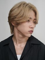 サンクマーケット 渋谷(cinq MARKET) 渋谷メンズブリーチカラーミルクティーベージュセンターパート