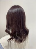暖色カラーで透明感UP◎艶めきカシスブラウン
