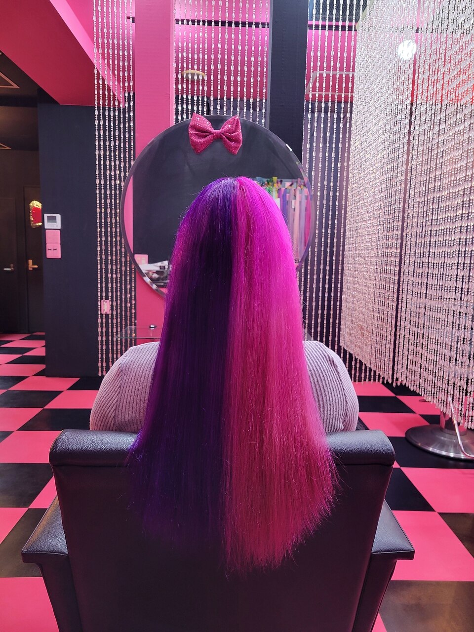 原色派手髪 ツートン 原色パープル 原色ピンク：L264756067