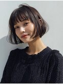 着物ヘア/大人ガーリー/ダークアッシュ/似合わせカット/人形町
