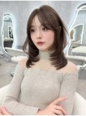 韓国顔周り/ハイレイヤーカット/ミディアムレイヤーカット/大宮