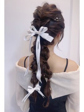 モナ 髪質改善(MONA) 【MONA】編みおろし/お呼ばれヘア/リボンアレンジ