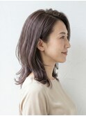 【40代必見】白髪カバー×トップふんわり大人の上品ミディアム