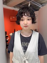 フィット ヒュー 千葉(fit hue) ミルクティーブロンド/ダークブルー/デジタルパーマ/千葉駅