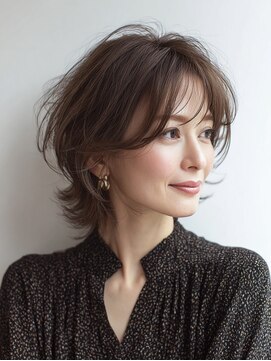 ハーツ(Heart's) ミディアムレイヤー×白髪ぼかしカラー30代40代50代60代