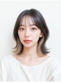 夏カラー韓国風くびれミディ/インナーカラー透明感カラーp北浦和