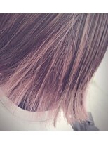 ヘアー バイ ミーズ(hair by Mii’s) 切りっぱなしbob / グラデーション スモーキーピンク