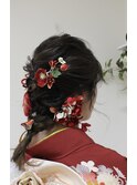 編み込みヘアー