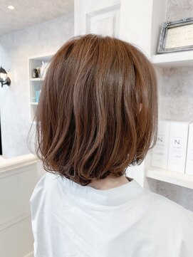 キャアリー(Caary) 福山市美容室Caary人気 艶アッシュベージュ大人めボブ