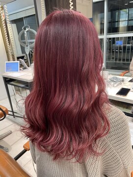 アジールヘア 池袋東口店(agir hair) ローズピンク 10代20代 暖色カラー派手髪池袋池袋東口