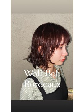 マージュ ギンザ(marju GINZA) ウルフボブパーマ ボルドーブラウン
