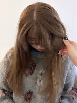 メゾンアクア 表参道(Maison ACQUA) ☆ブリーチなしカラー オリーブベージュ 透明感カラー ボブ