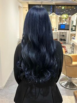 ギグス 栄店(gigs) ネイビーグレージュ/暗め透明感カラー/ロング