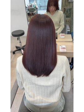 ノク(nok) 髪質改善美髪カラー_黒髪ボブルフネビージュ小顔ワンレン