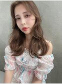 波巻き/小顔/似合わせカット/フェミニンロング/黒髪/ネビージュ