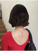 外ハネボブ外国人風ボブ長めボブレイヤーボブ前髪あり30代