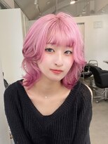 ピンクカラー×グラデーションカラー×デザインカラー×ブリーチ