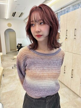ネモネ バイ ミリー 梅田茶屋町(nemone by milly) レッドパープルブラウンカラー×くびれヘアー