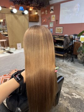 チャプター 問屋町(chapter) ミルクティーベージュカラー髪質改善バイカルテトリートメント