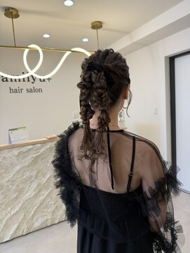 あみ下ろし/パーティーヘア/結婚式アレンジ