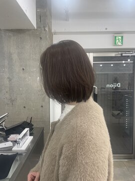 韓国顔まわりレイヤーカットグレージュオリーブベージュブラウン