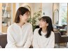 (8月平日限定クーポン)カット+カラー+トリートメント＋キッズor小学生カット