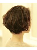 ゆるパーマひし形ショートボブ30代40代【恵比寿KIMIDORI】
