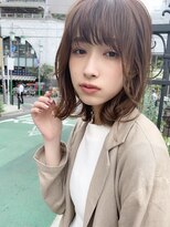 【アフロート添田】大人かわいいウルフボブブランジュ小顔パーマ