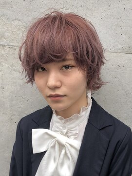 ティメレ 神戸三宮(Timere) ピンクアッシュ×無造作小顔ウルフ【Timere神戸三宮】