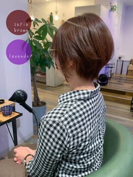 ヘアースパリゾート リアン 燕三条店(Lien) セピアブラウン_ショートボブ