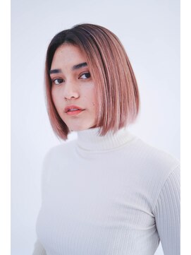 ベンジー 薬院大通店(benji) 【Agu】柔らかいピンクカラー×お手入れ簡単ボブ