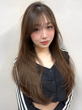 ユニ 原宿(uni) 切りっぱなしボブ/エアリーロング/美髪/ピンクブラウン/原宿