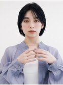 黒髪/グレーベージュ/レイヤーロング/前髪パーマ[新宿駅]